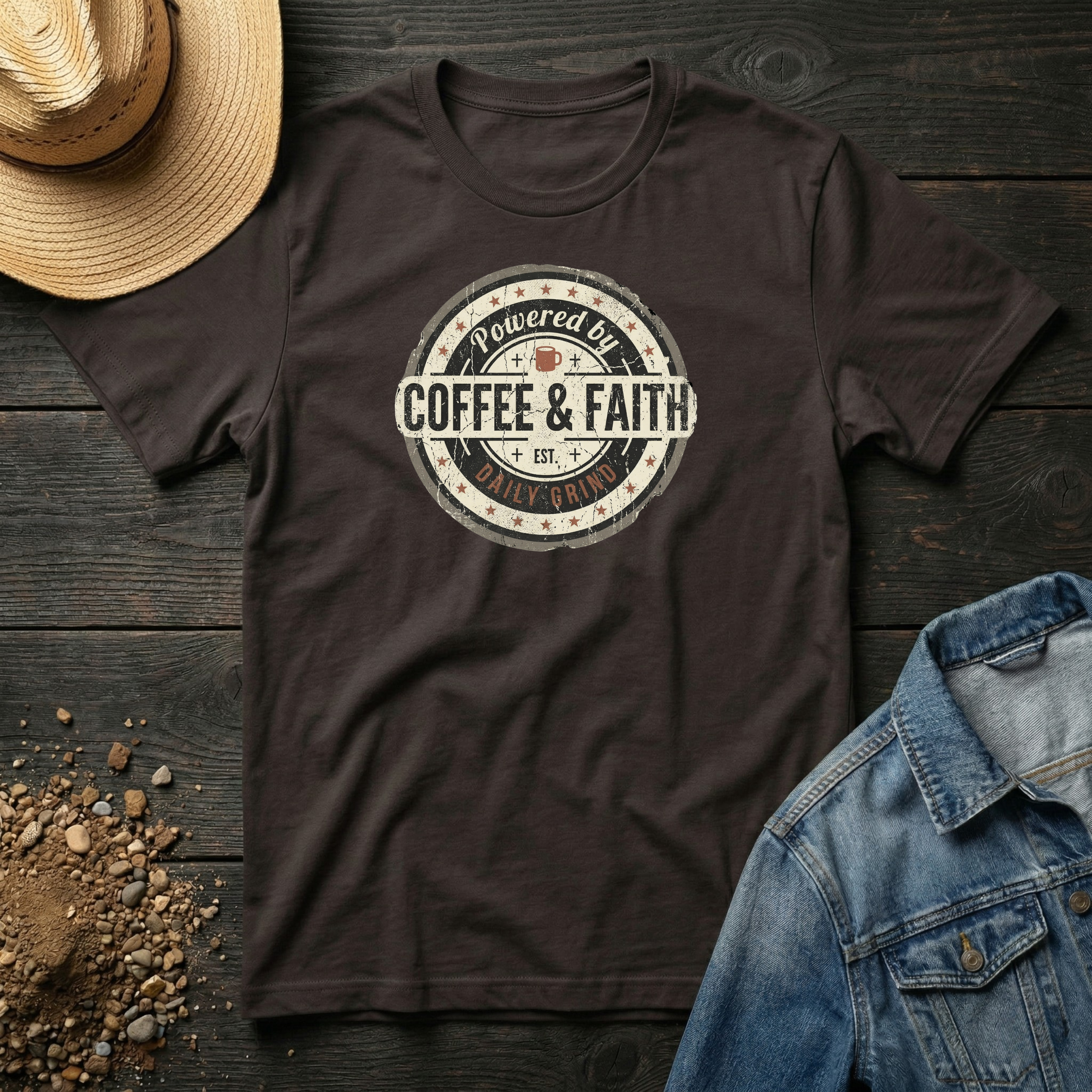 Powered by Coffee & Faith T-Shirt