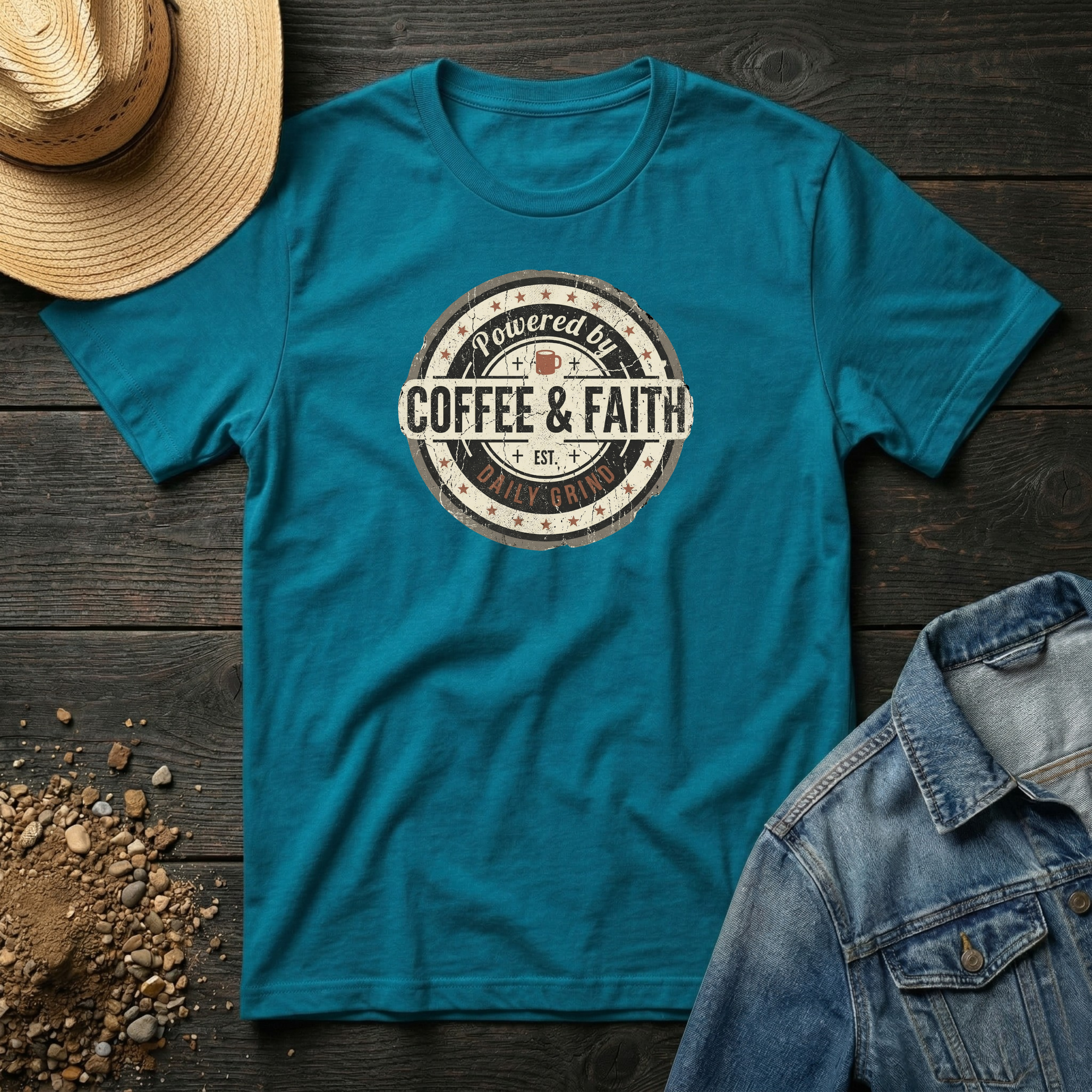 Powered by Coffee & Faith T-Shirt