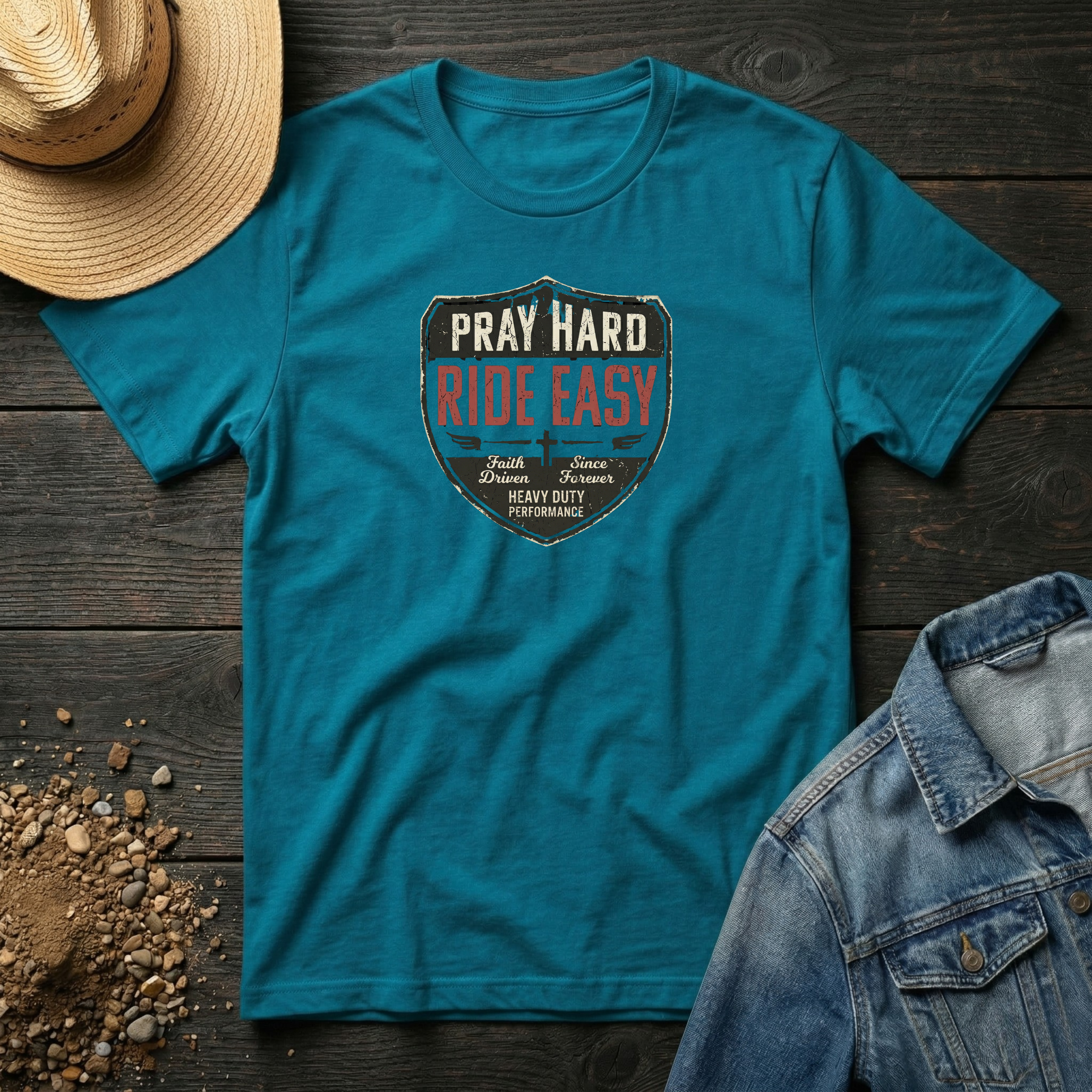 Pray Hard Ride Easy T-Shirt