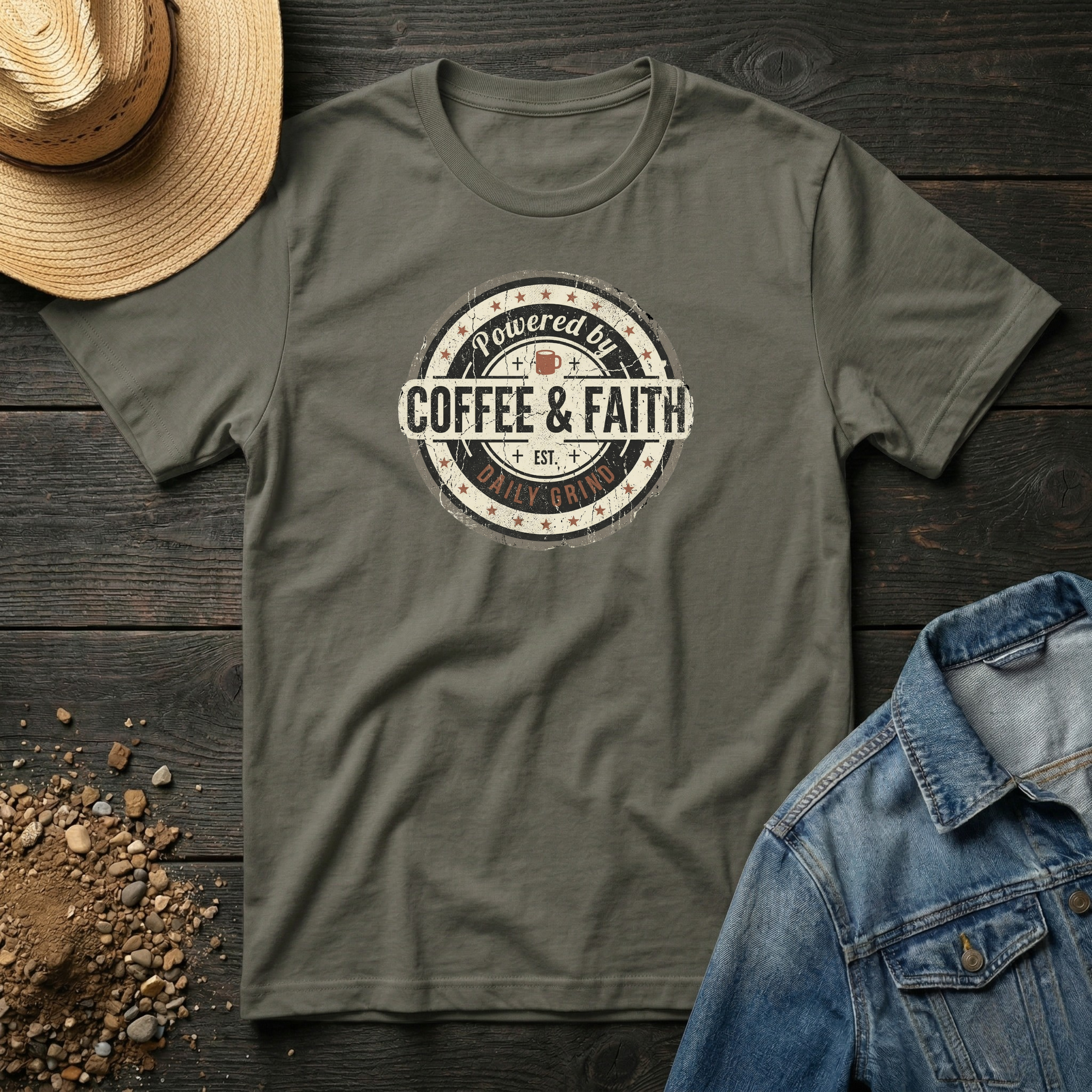 Powered by Coffee & Faith T-Shirt