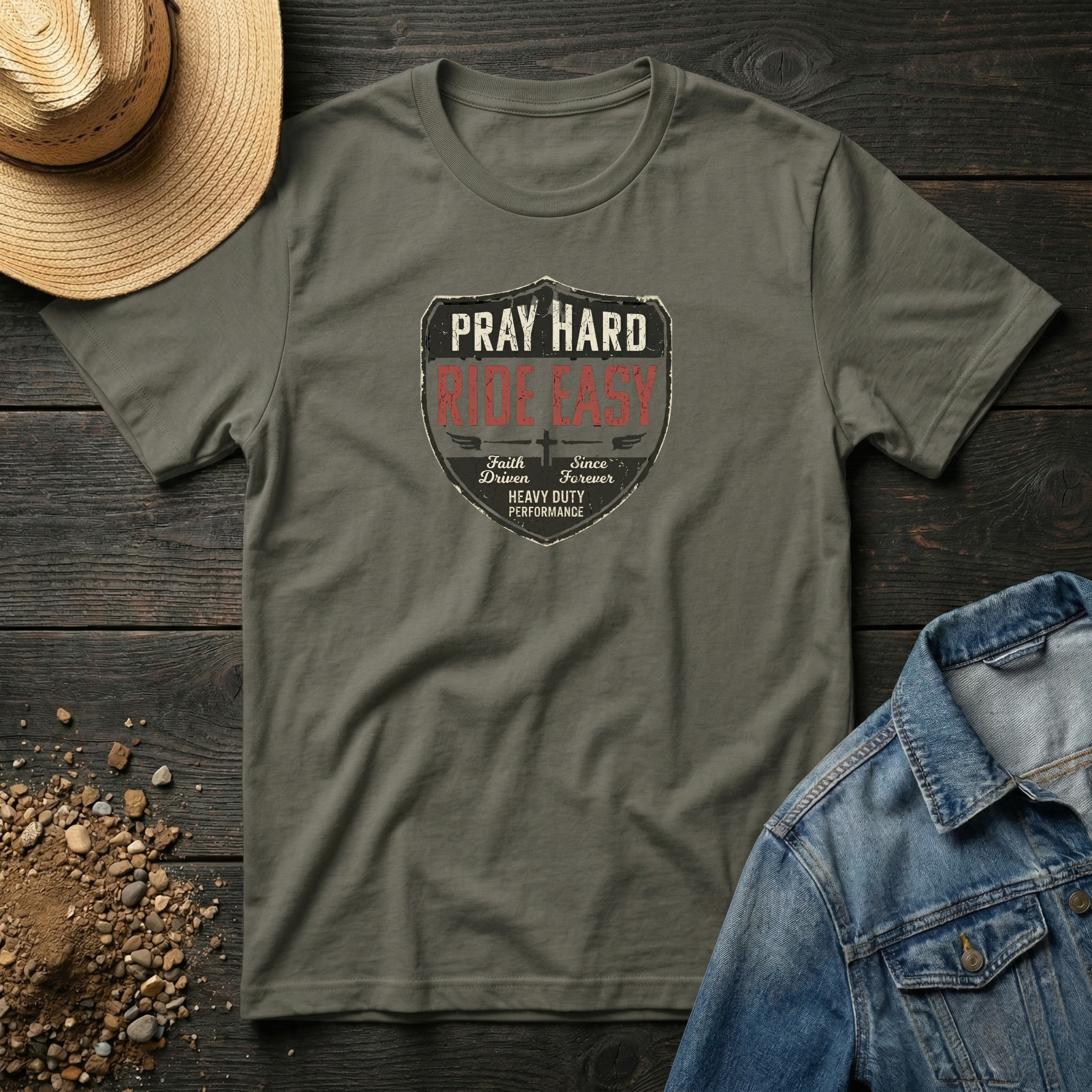 Pray Hard Ride Easy T-Shirt