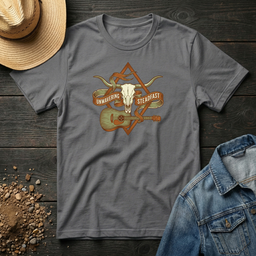 Unwavering Steadfast Steer Guitar T-Shirt